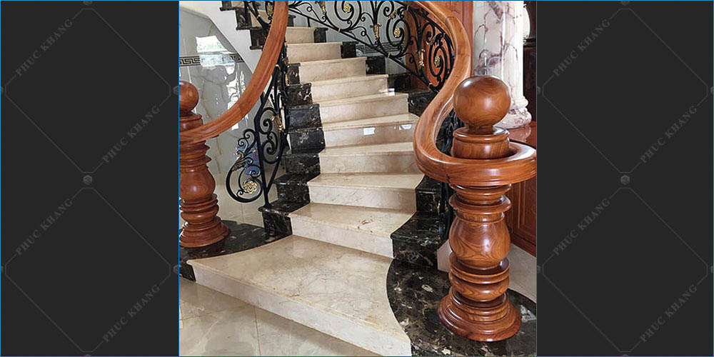 cầu thang gỗ tân cổ điển