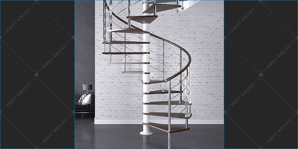 cầu thang bằng inox xoắn ốc