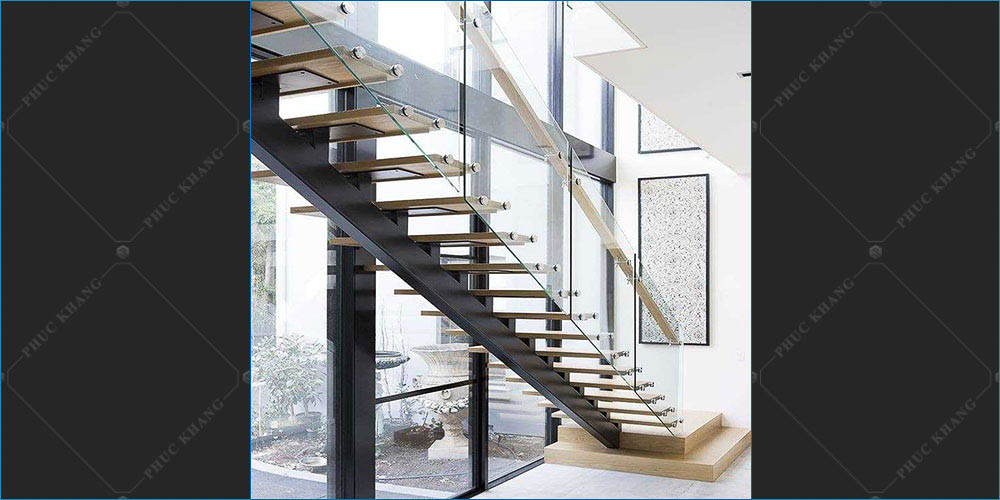 thang sắt xương cá đơn gỗ kính