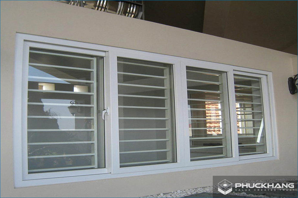 mẫu cửa sổ sắt đẹp 4 cánh mở lùa