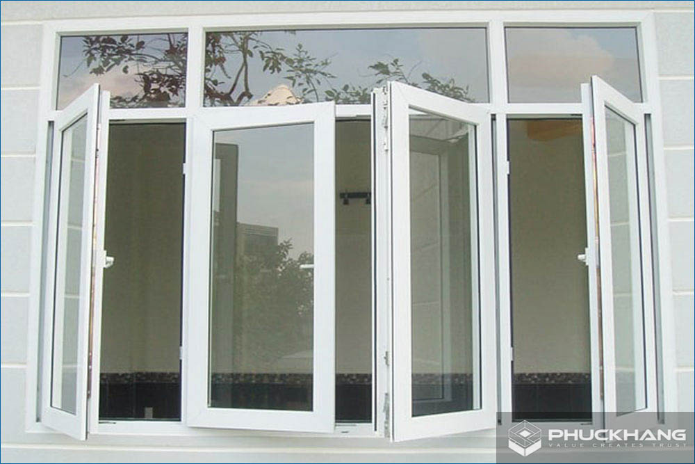 Mẫu cửa sổ nhựa đẹp 4 cánh mở quay