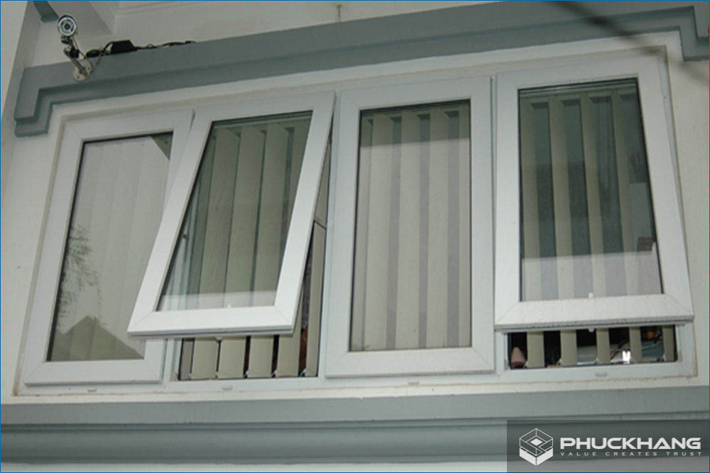mẫu cửa sổ nhựa lõi thép 4 cánh mở hất