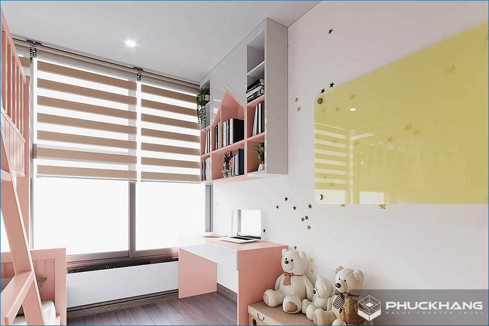 màn cầu vồng phòng ngủ ấn tượng
