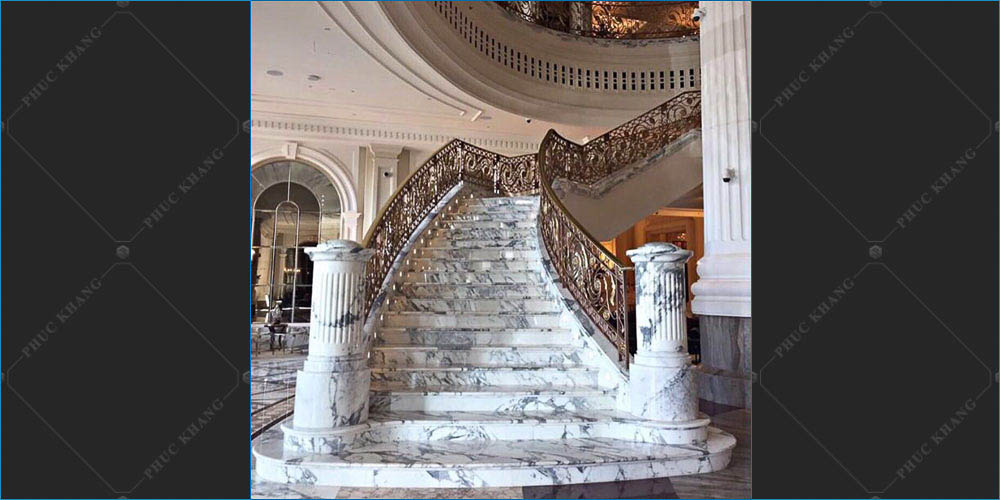 đá granite ốp cầu thang màu trắng
