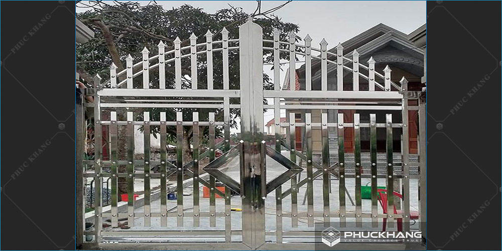 cổng nhà inox 2 cánh đẹp