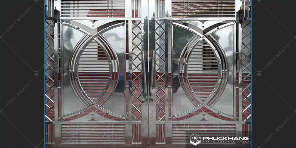 cổng nhà inox 2 cánh đẹp