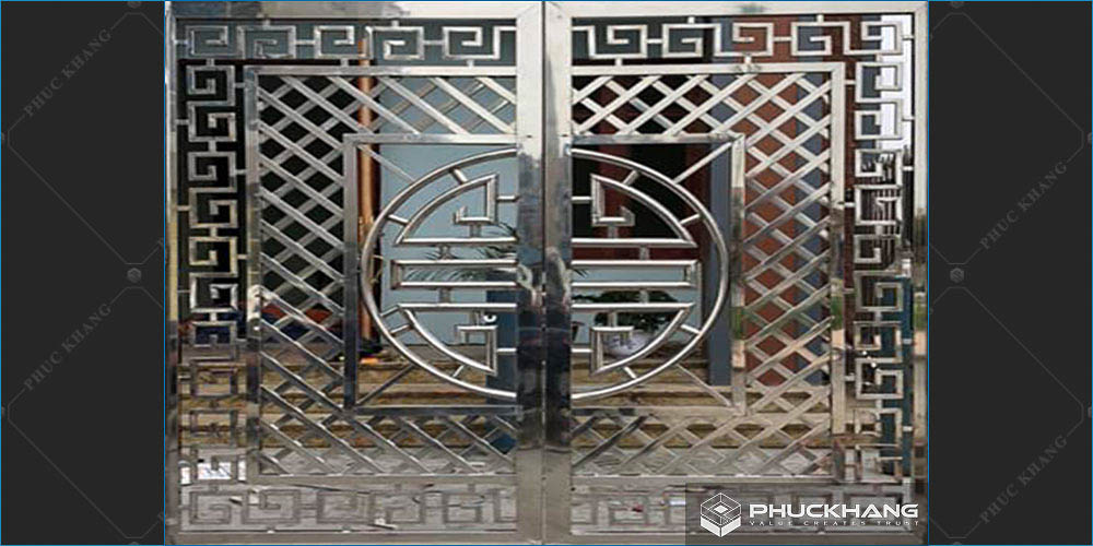 cổng nhà inox 2 cánh đẹp