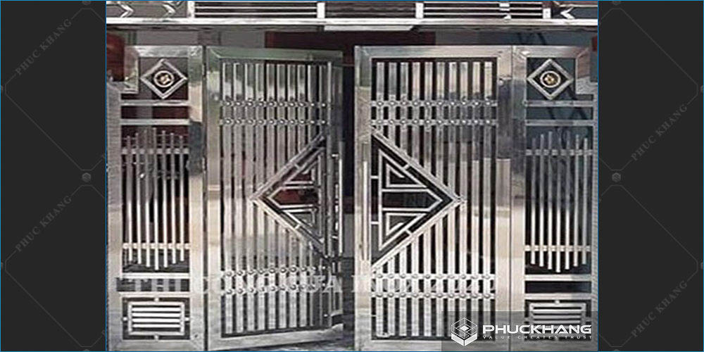 cổng nhà inox 4 cánh đẹp
