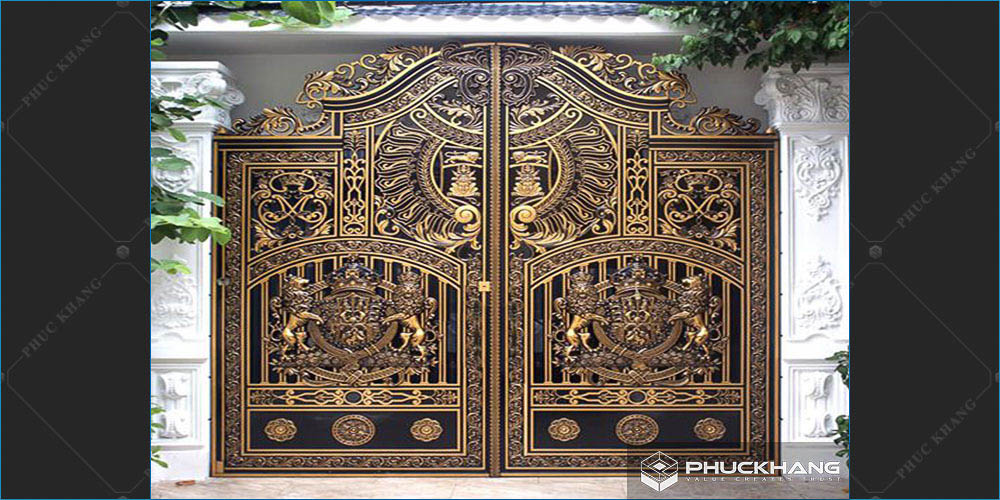 cổng nhà nhôm đúc đẹp
