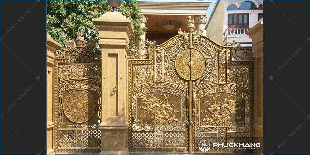 cổng nhà nhôm đúc đẹp