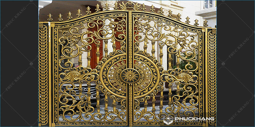 cổng nhà nhôm đúc đẹp