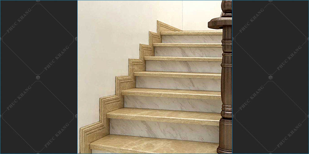 đá granite vàng ốp cầu thang