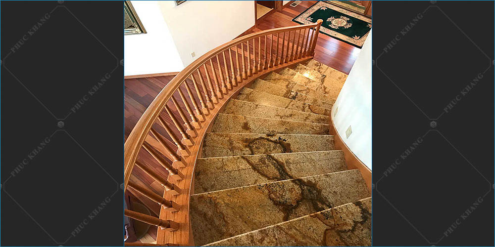 đá marble vàng ốp cầu thang
