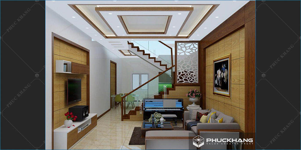 trần thạch cao hiện đại phòng khách