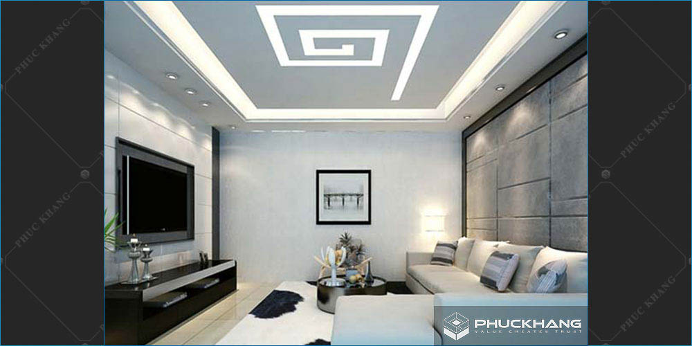 trần thạch cao hiện đại phòng khách