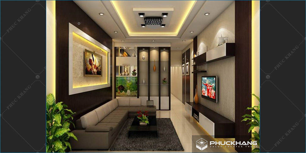 trần thạch cao hiện đại phòng khách
