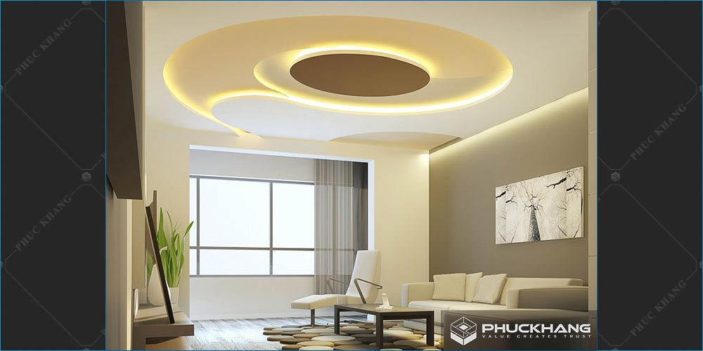 trần thạch cao hiện đại phòng khách