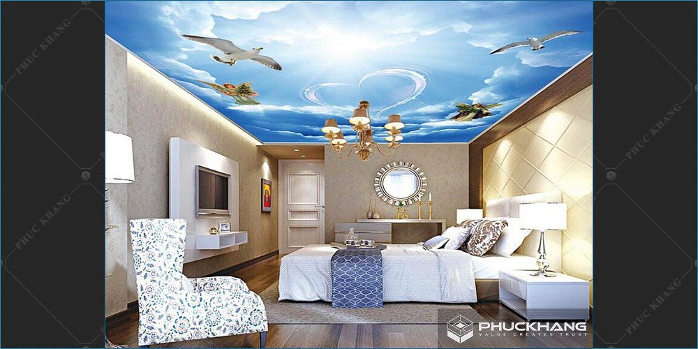 trần thạch cao phòng ngủ vợ chồng