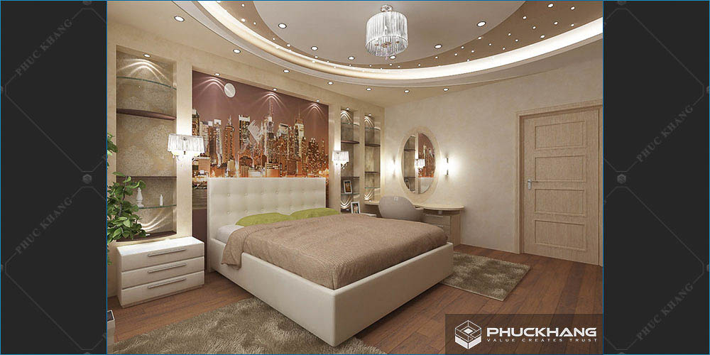 trần thạch cao phòng ngủ vợ chồng