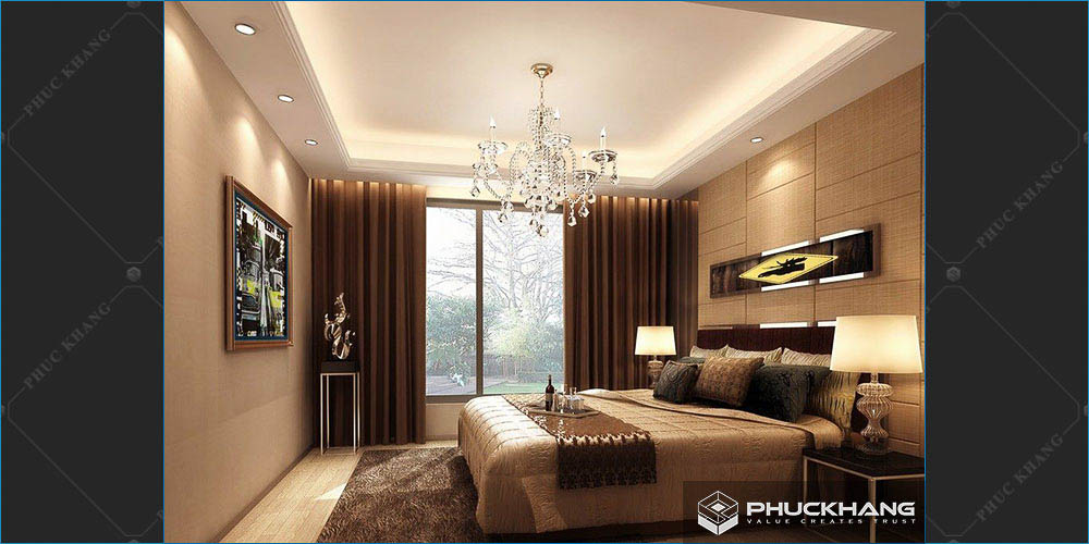 trần thạch cao phòng ngủ vợ chồng