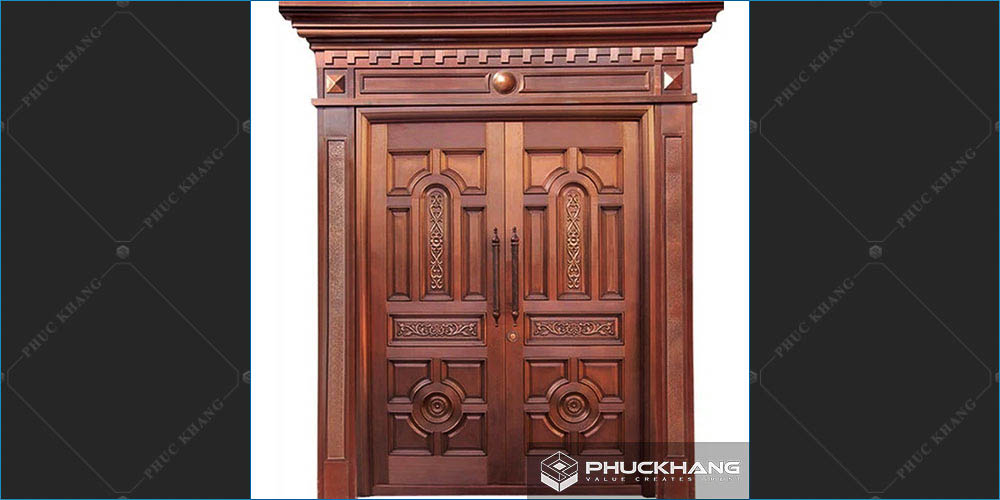 mẫu cửa chính 2 cánh bằng gỗ