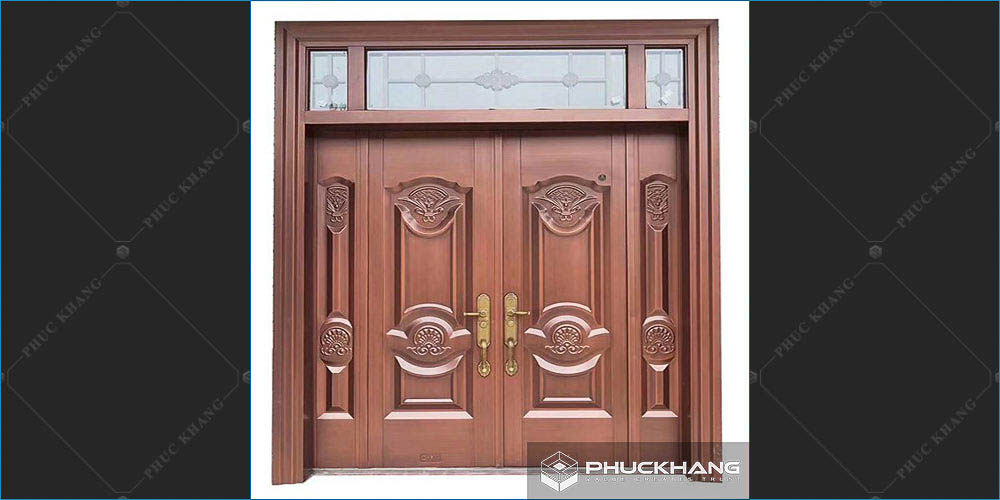 Mẫu cửa chính 4 cánh bằng gỗ đẹp
