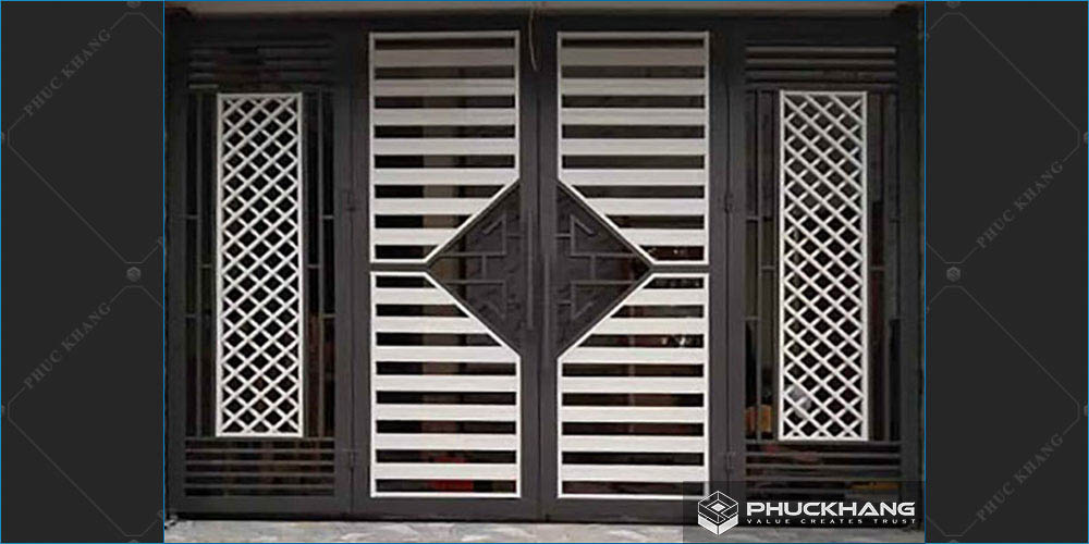 mẫu cửa sắt đẹp 4 cánh