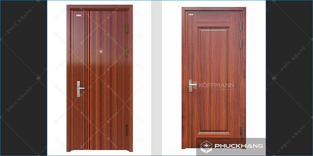 cửa thép 1 cánh vân gỗ