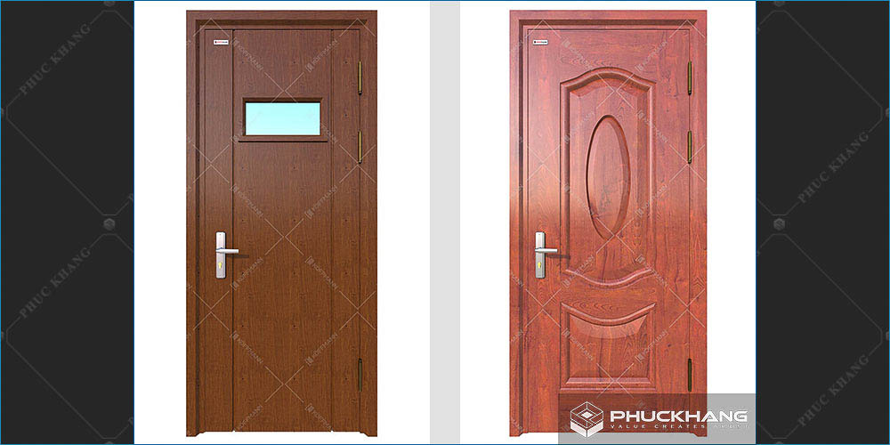 cửa thép 1 cánh vân gỗ