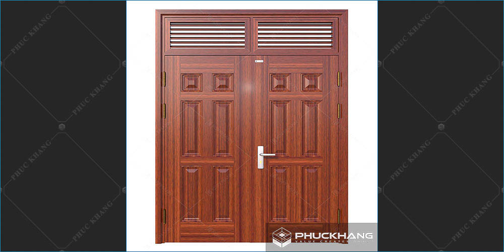 cửa thép 2 cánh vân gỗ