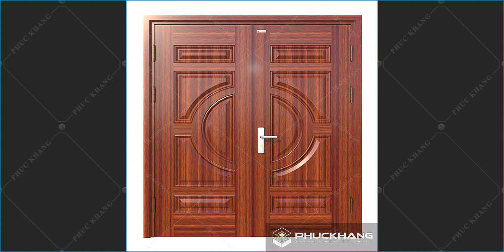 cửa thép 2 cánh vân gỗ