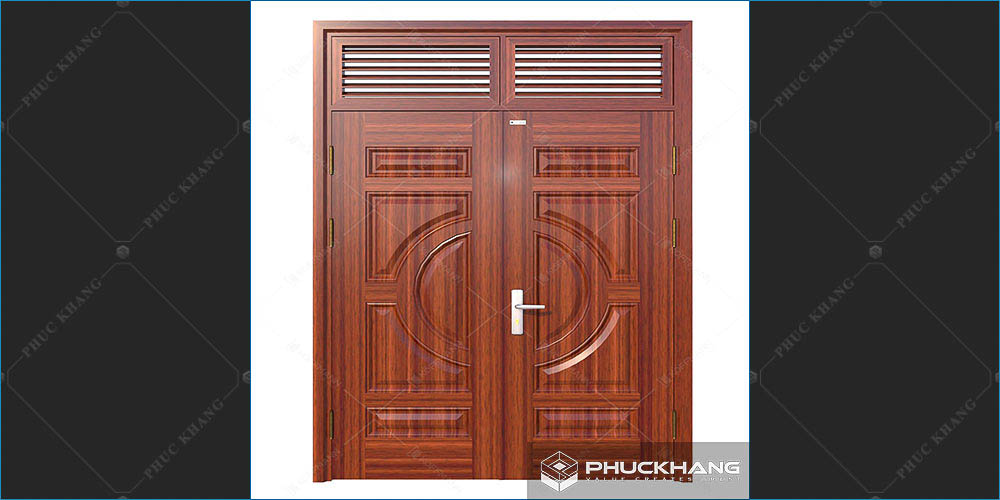 cửa thép 2 cánh vân gỗ