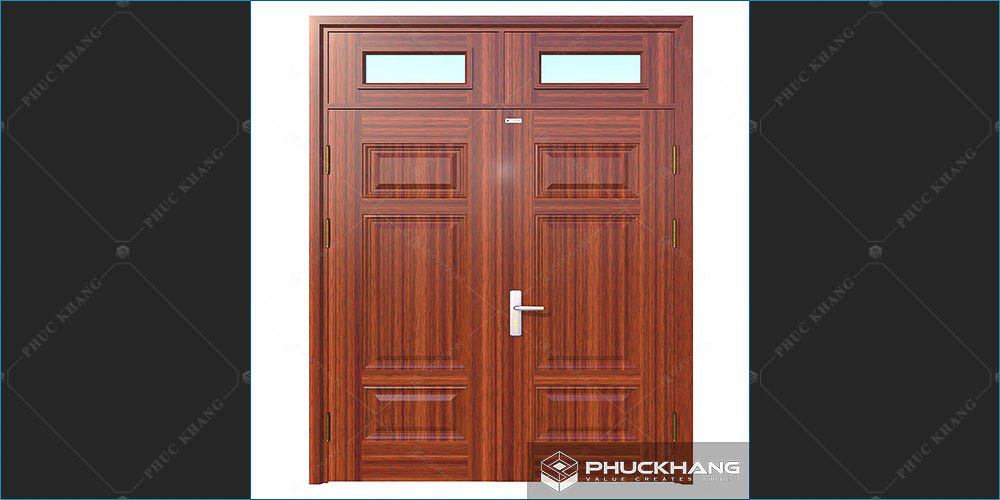 cửa thép 2 cánh vân gỗ