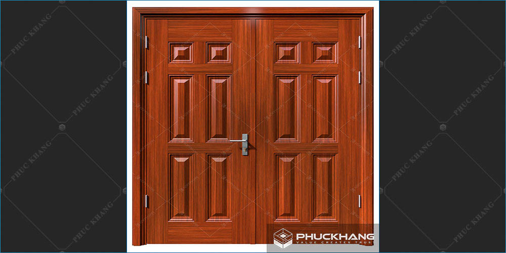 cửa thép 2 cánh vân gỗ