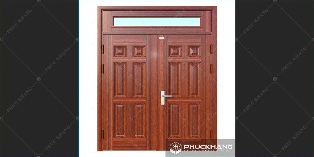 cửa thép 2 cánh vân gỗ