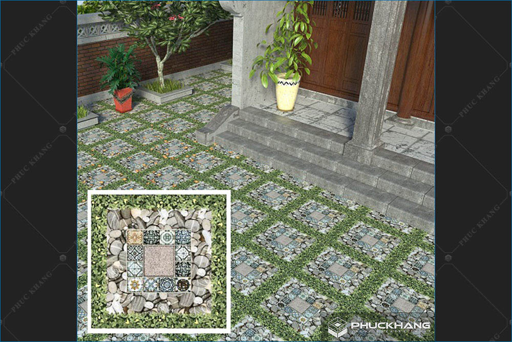 gạch cỏ lát sân vườn