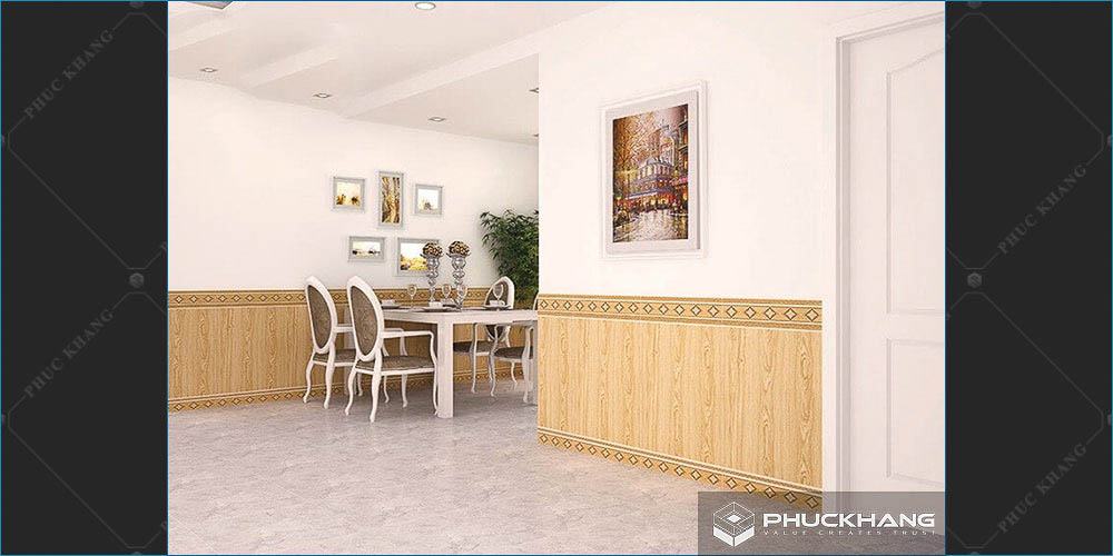 gạch vân gỗ ốp chân tường