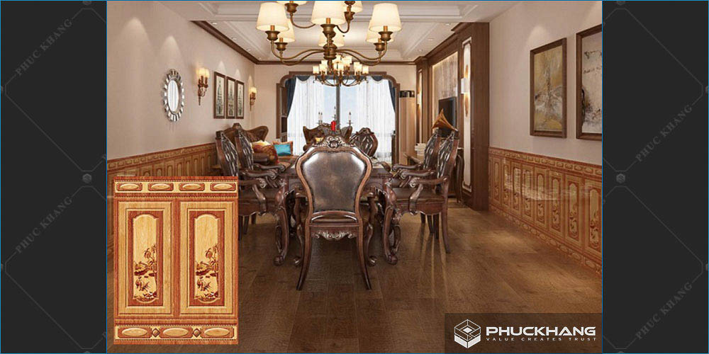 gạch ốp lát chân tường phòng khách