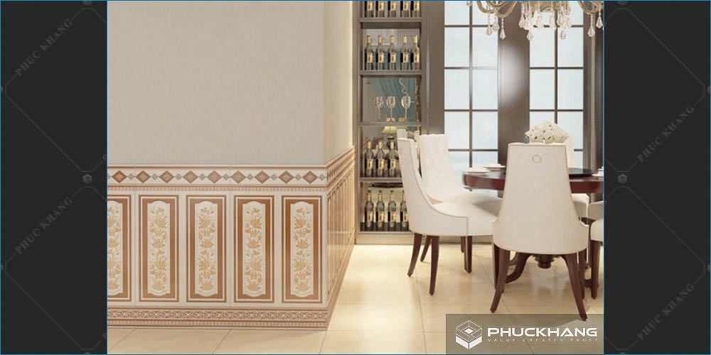 gạch ốp lát chân tường phòng khách