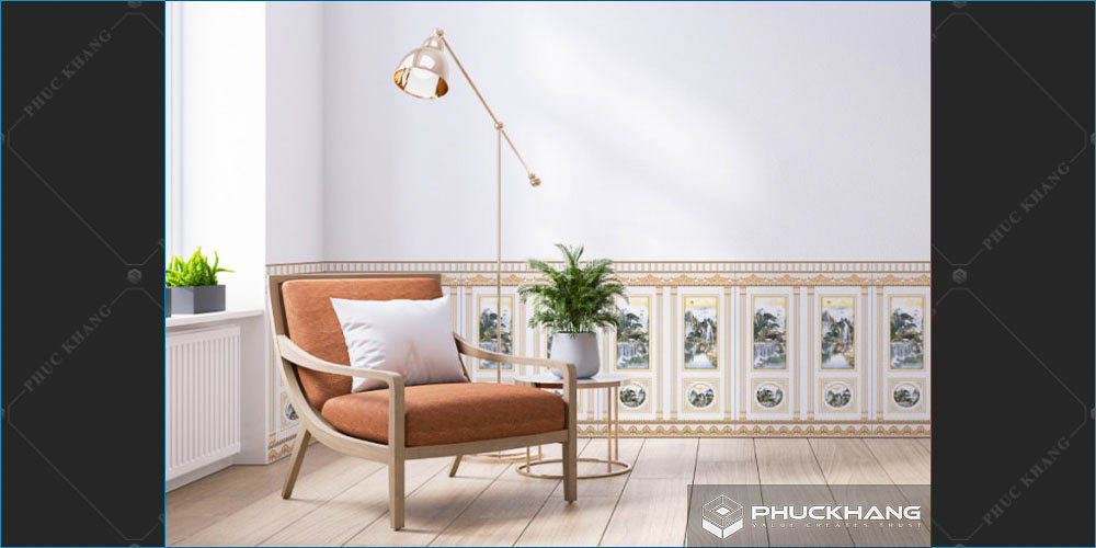 gạch ốp lát chân tường phòng khách