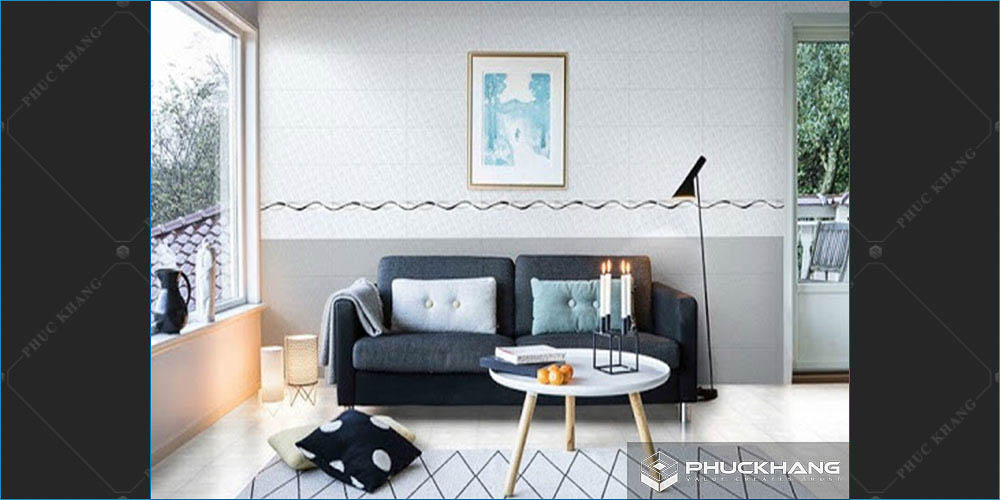 gạch ốp lát chân tường phòng khách