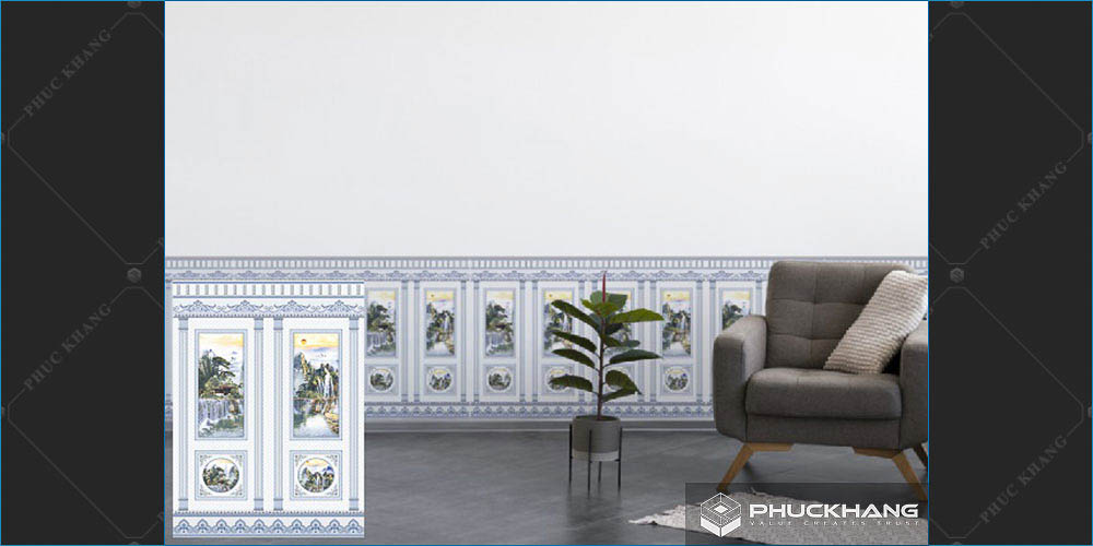 gạch ốp lát chân tường phòng khách