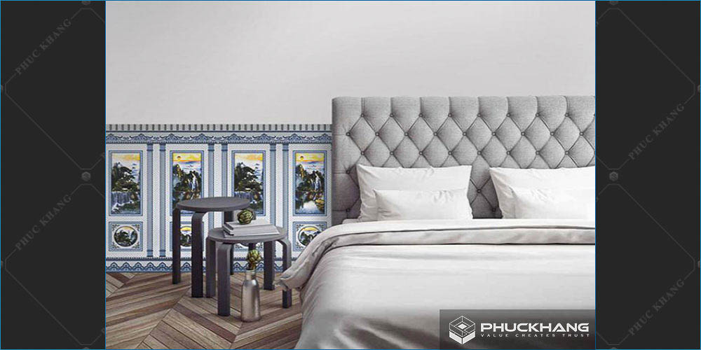 gạch ốp lát chân tường phòng ngủ