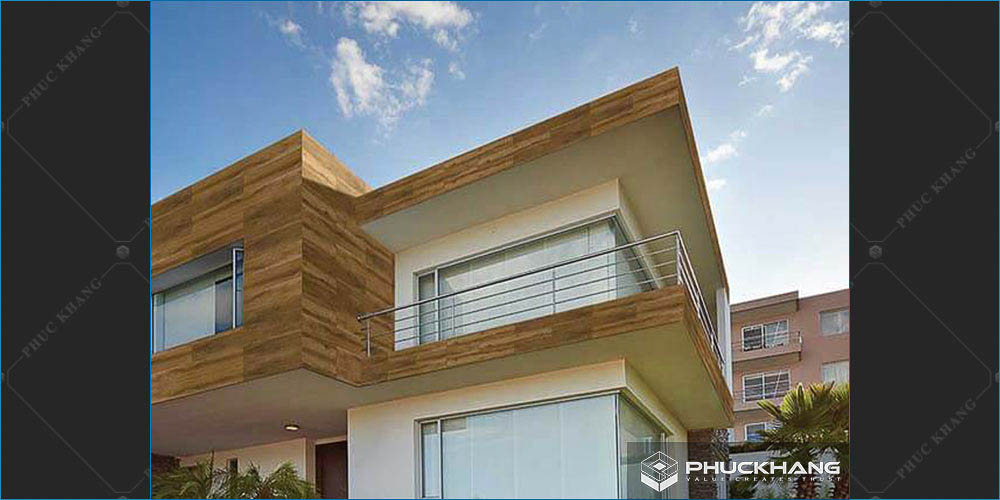 gạch giả gỗ ốp mặt tiền