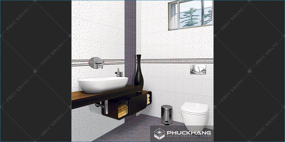 gạch ốp nhà vệ sinh nhà tắm tone trắng