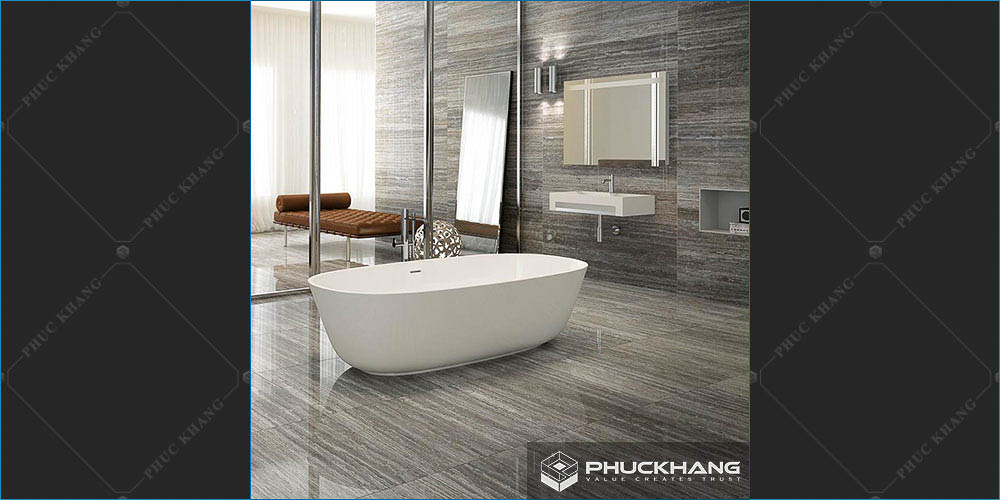 Gạch ốp nhà vệ sinh nhà tắm tone xám