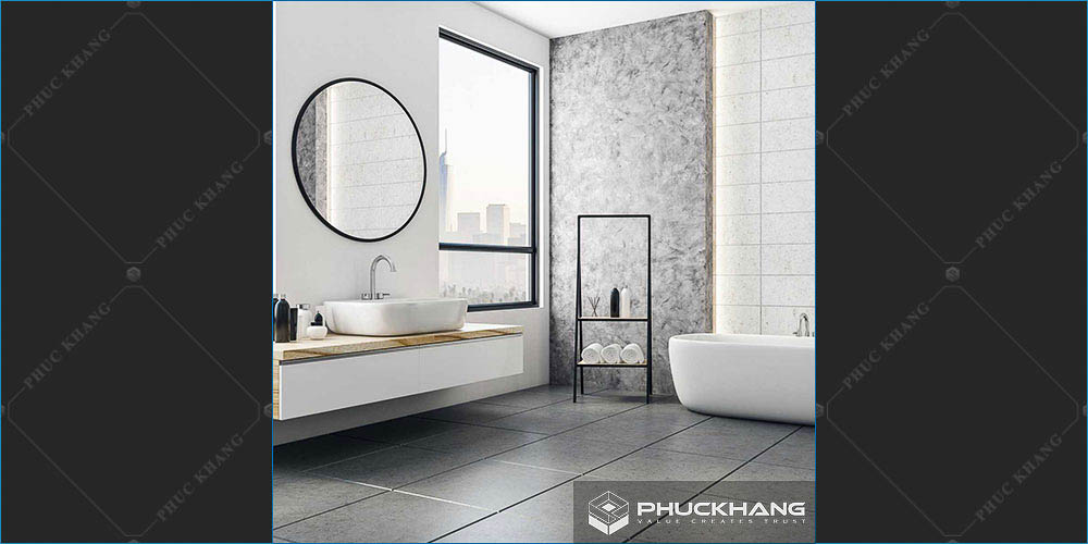 Gạch ốp nhà vệ sinh nhà tắm tone xám