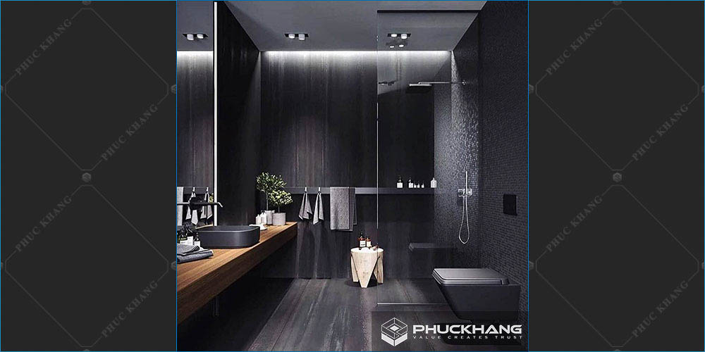 Gạch ốp nhà vệ sinh nhà tắm tone xám