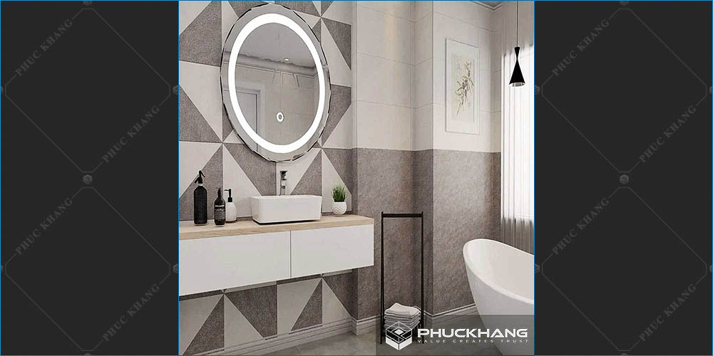 Gạch ốp nhà vệ sinh nhà tắm tone xám