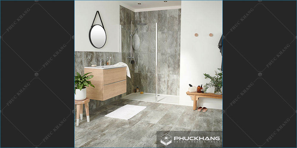 Gạch ốp nhà vệ sinh nhà tắm tone xám